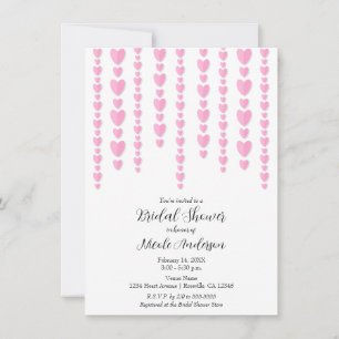 Invitación Corazones rosados Ducha de novia de Valentine