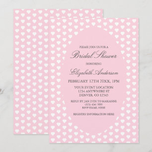 Invitación Corazones rosados Ducha de novias