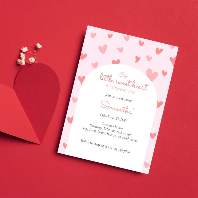 Invitación Corazones rosados pequeños enamorados primero (Subido por el creador)