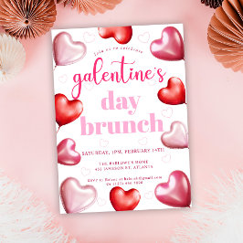Invitación Corazones rosados y deliciosos de Galentine's Day 
