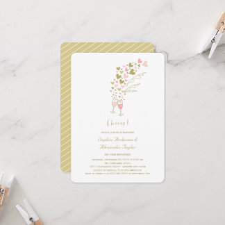Invitación Corazones Rosados Y Fiesta De Compromiso De Champa