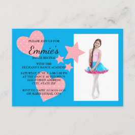 Invitación Corazones Rosas Lindos Estrellas Foto de Recital d