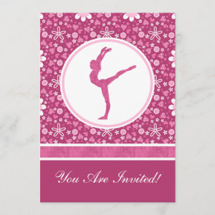 Invitación Corazones rosas y gimnasia floral personalizados