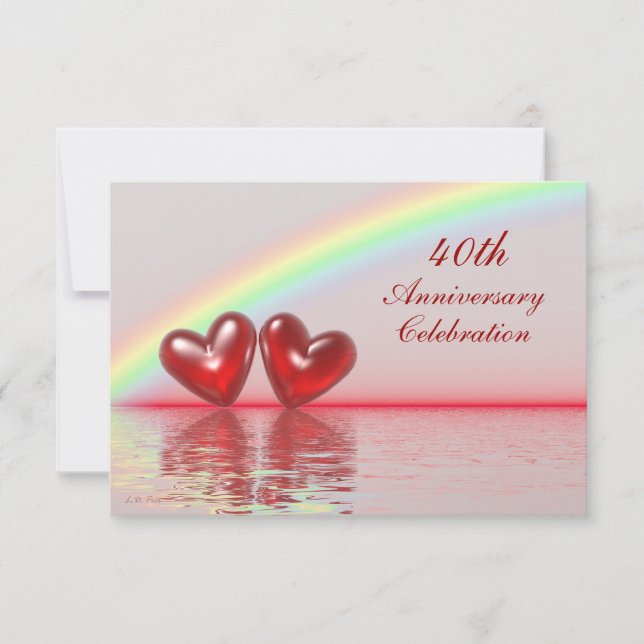 Invitación Corazones Rubí 40 Aniversario (Anverso)