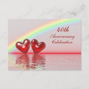 Invitación Corazones Rubí 40 Aniversario