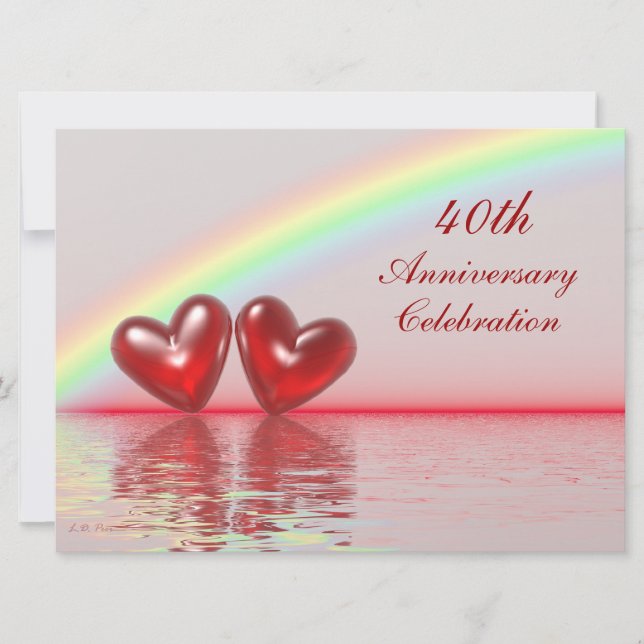 Invitación Corazones Rubí 40 Aniversario (Anverso)
