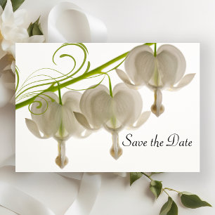 Invitación Corazones sangrantes blancos Boda de flores Salven