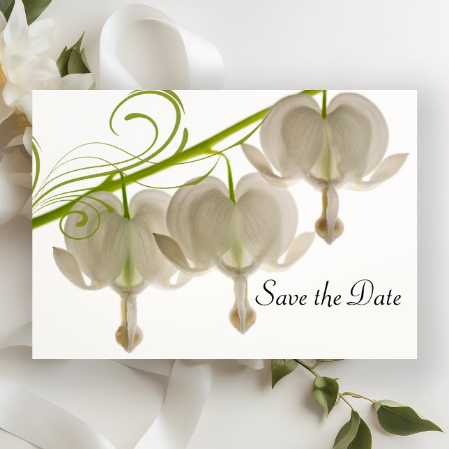 Invitación Corazones sangrantes blancos Boda de flores Salven (Subido por el creador)