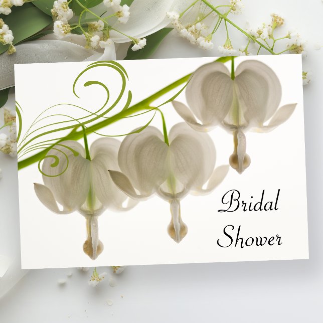 Invitación Corazones sangrantes blancos flores de novia ducha (Subido por el creador)