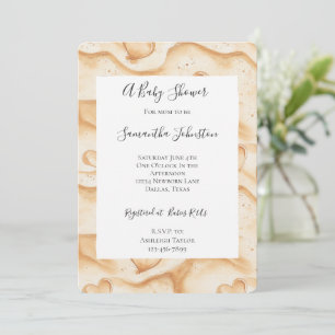 Invitación Corazones tropicales en Sand Beach Baby Shower