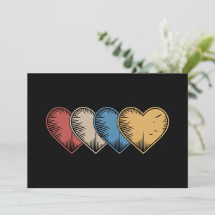 Invitación Corazones Vintage Regalo Retro Genial del Día de S