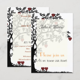 Invitación Corazones y Bodas de árboles prometen renovación
