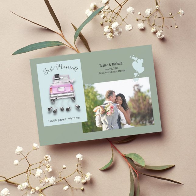 Invitación Corazones y coches/Invitación de Bodas recién casa (Subido por el creador)