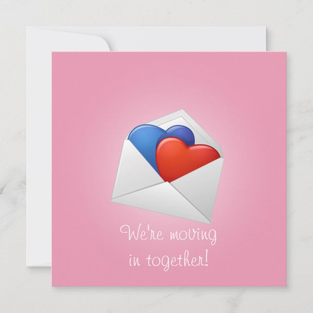 Invitación Corazones y cúpidos (Anverso)
