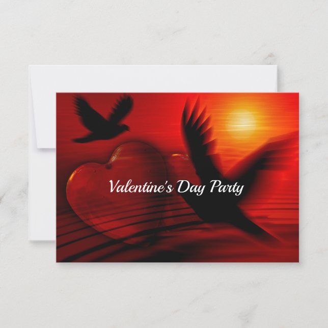 Invitación Corazones y palomas (Anverso)