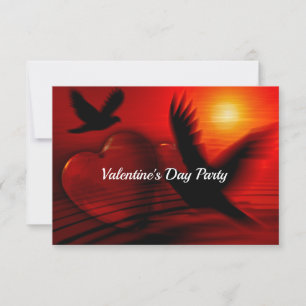 Invitación Corazones y palomas