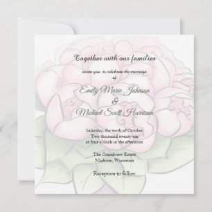 Invitación Corbata de lazo y peonías acuarela para novio eleg