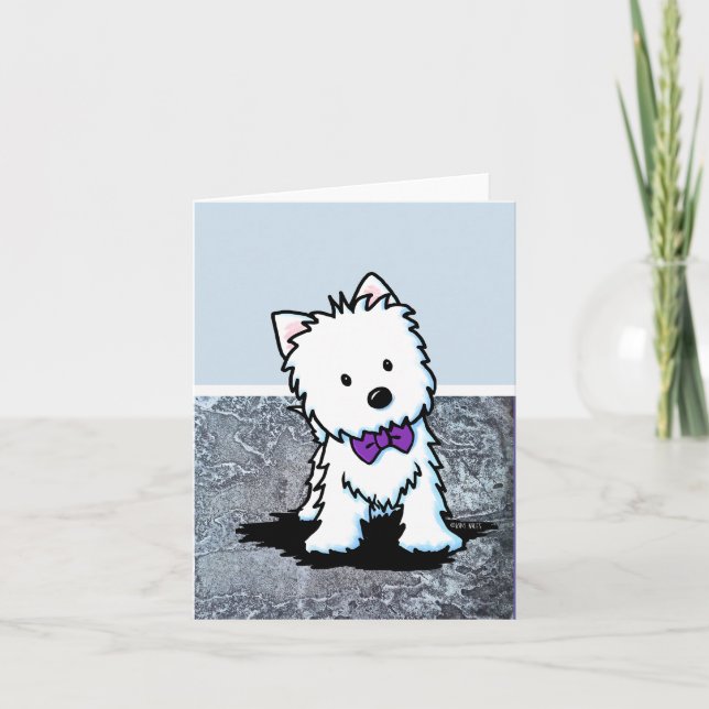 Invitación Corbata de moño KiniArt Westie (Anverso)
