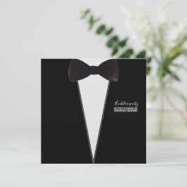 Invitación corbata de moño para él-esmoquin-fiesta-despedida 