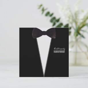 Invitación corbata de moño para él-esmoquin-fiesta-despedida