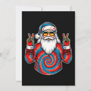 Invitación Corbata de Navidad Teñido de Santa Signo de Paz Ga