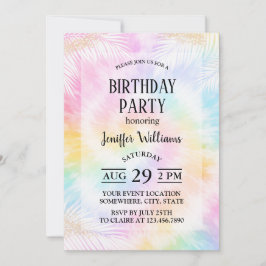 Invitación Corbata teñida pastel rosa chic femenino