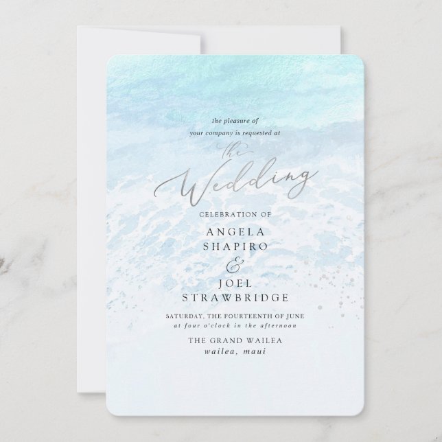 Invitación Cordeles azules de cristal de PixDezines, bodas en (Anverso)