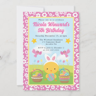 Invitación Corderito de Pascua adorable cumpleaños de primave