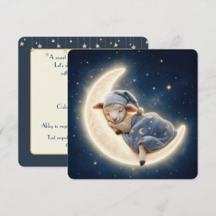 Invitación Corderito durmiendo en una luna creciente