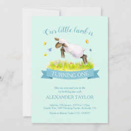 Invitación Cordero de primavera saltando las lindas invitacio