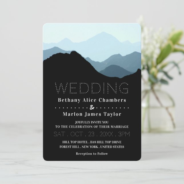 Invitación Cordillera Azul, Boda Ruso (Anverso de pie)
