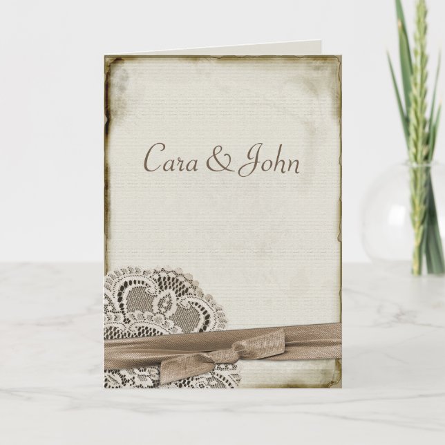 Invitación Cordón del vintage (Anverso)