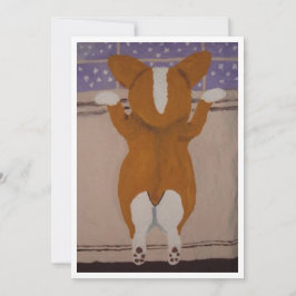 Invitación Corgi at Window Invitation