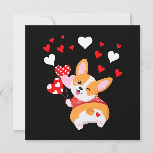 Invitación Corgi Heart, Adivinen Lo Que Corgi Butt (Anverso)
