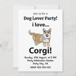 Invitación Corgi I Love Corgi