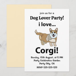 Invitación Corgi I Love Corgi