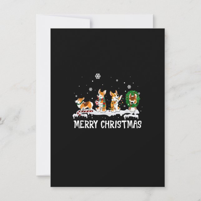 Invitación Corgi Santa Christmas Tree Ilumina Decoración Funn (Anverso)