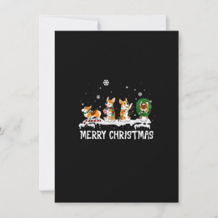 Invitación Corgi Santa Christmas Tree Ilumina Decoración Funn