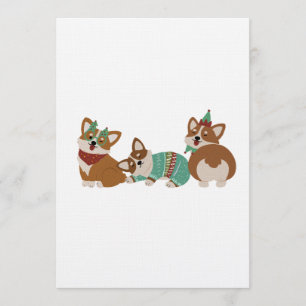 Invitación Corgis Divertidos y Lindos Navidad 2025