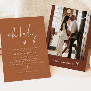 Invitación CORIANDER Bohemian Terracotta Oh Baby Baby Shower