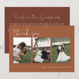 Invitación CORIANDER Boho Terracotta Foto Boda Gracias