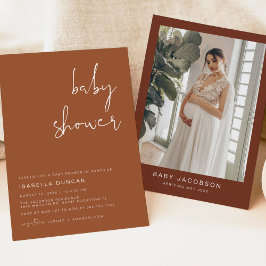 Invitación CORIANDER Boho Terracotta y Rust Baby Shower