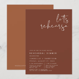 Invitación CORIANDER Terracotta y ensayo de roya cena