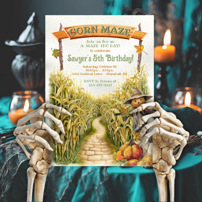 Invitación Corn Maze Fall Cumpleaños Party (Subido por el creador)
