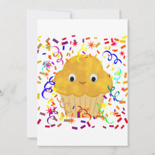 Invitación Corn Muffin Personalizado lindo con confetti