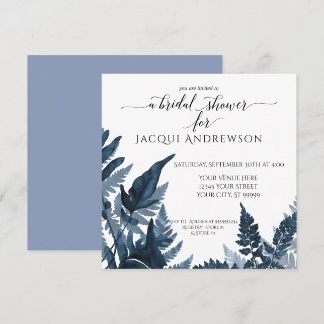 Invitación Cornflower Blue (Anverso / Reverso)