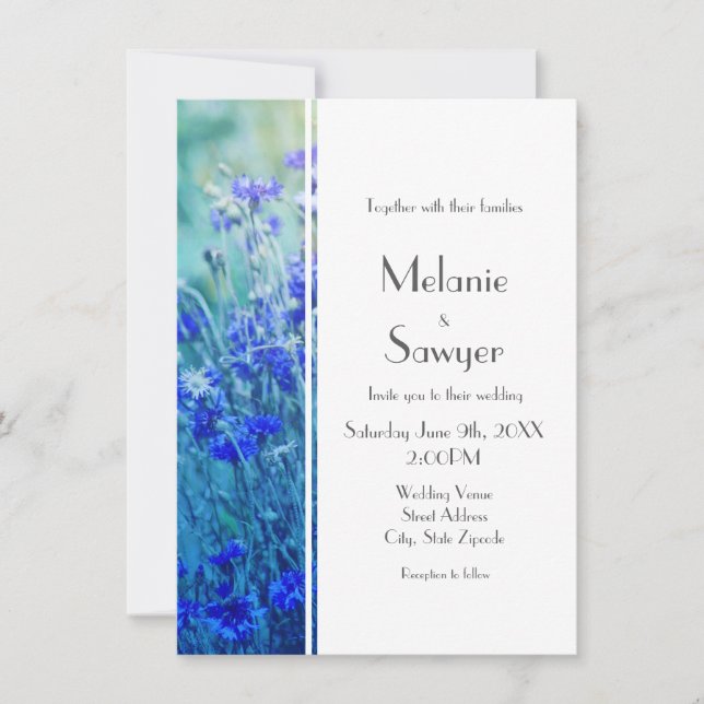Invitación Cornflowers (Anverso)