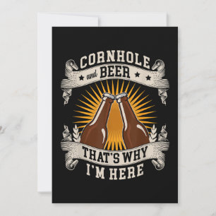 Invitación Cornhole y cerveza, por eso estoy aquí Cornhole
