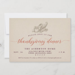 Invitación Cornucopia classic Thankings