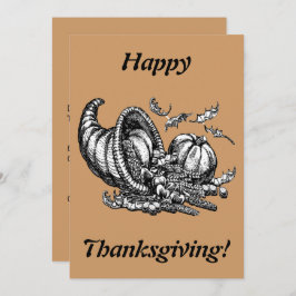 Invitación Cornucopia Line Art Holiday Thankding, ZPR